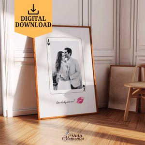Personalize Ace of My Heart Wall Art Custom Playing Card Photo Print Romantic Gift for Wife Anniversary Gift For Her How Lucky Are We Poster