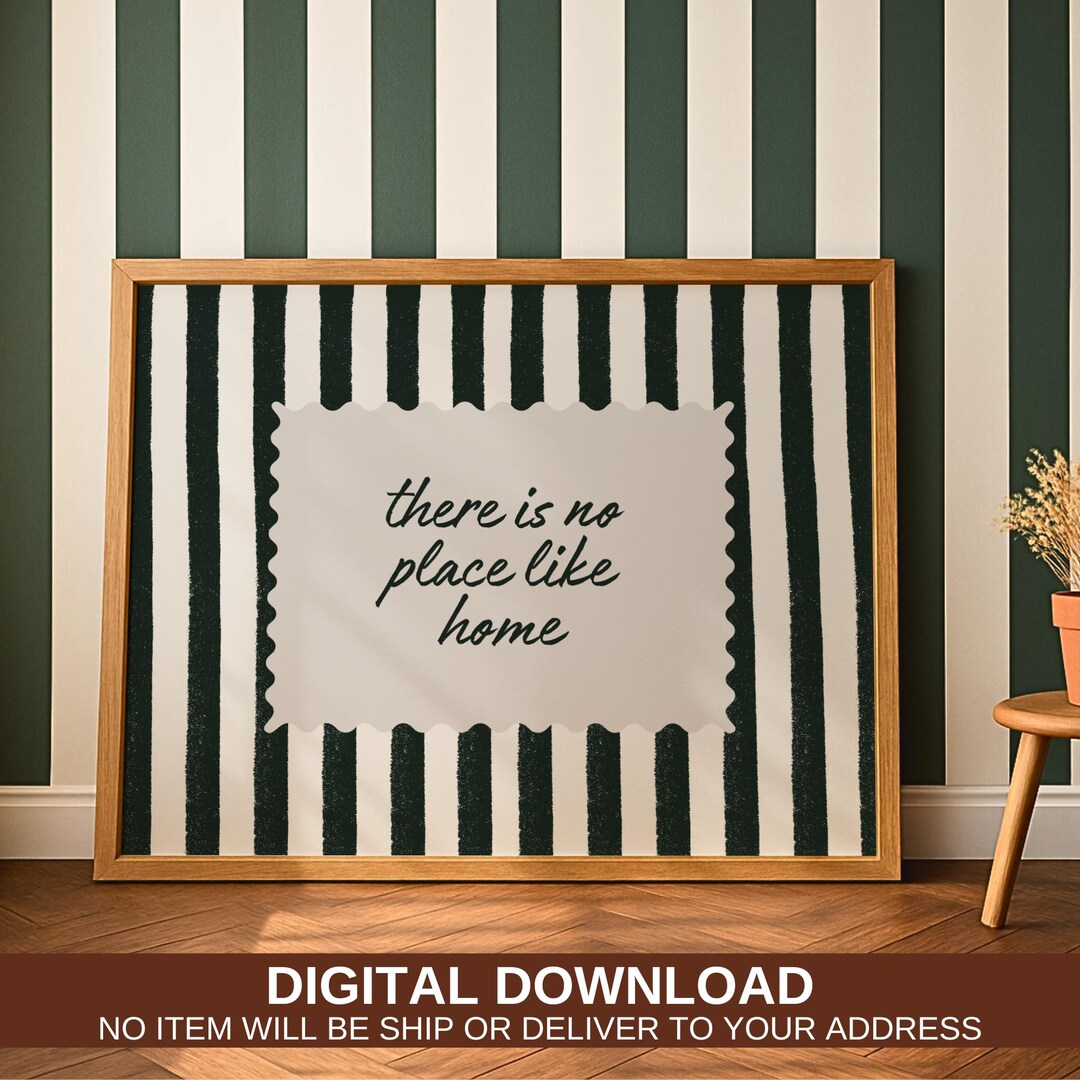 Vintage Typography Striped Home Wall Art, Modern Minimalistic Entry Way ...
