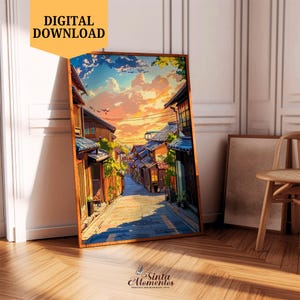 Vibrant Tokyo Cityscape Poster Digital Download Tokyo Japan Printable Wall Art  Manga-Style Street Art Print Travel Poster Tokyo City Print