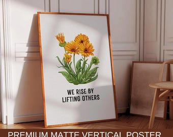 We Rise by Lifting Anderes Poster, Zitat über soziale Gerechtigkeit, Motivationsposter, Positivdruck, Lifting Anderes Slogan Schilder, BLM Geschenke, Schiff