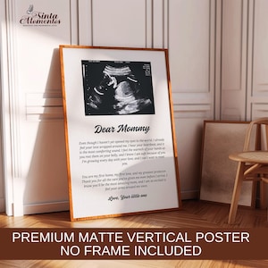 Personalisierte Schwangerschaft Geschenk für neue Mom Nachricht Poster Schiff ungerahmt zu meiner Mama Muttertag Geschenk für neue Mutter Baby Bump Muttertag Geschenke