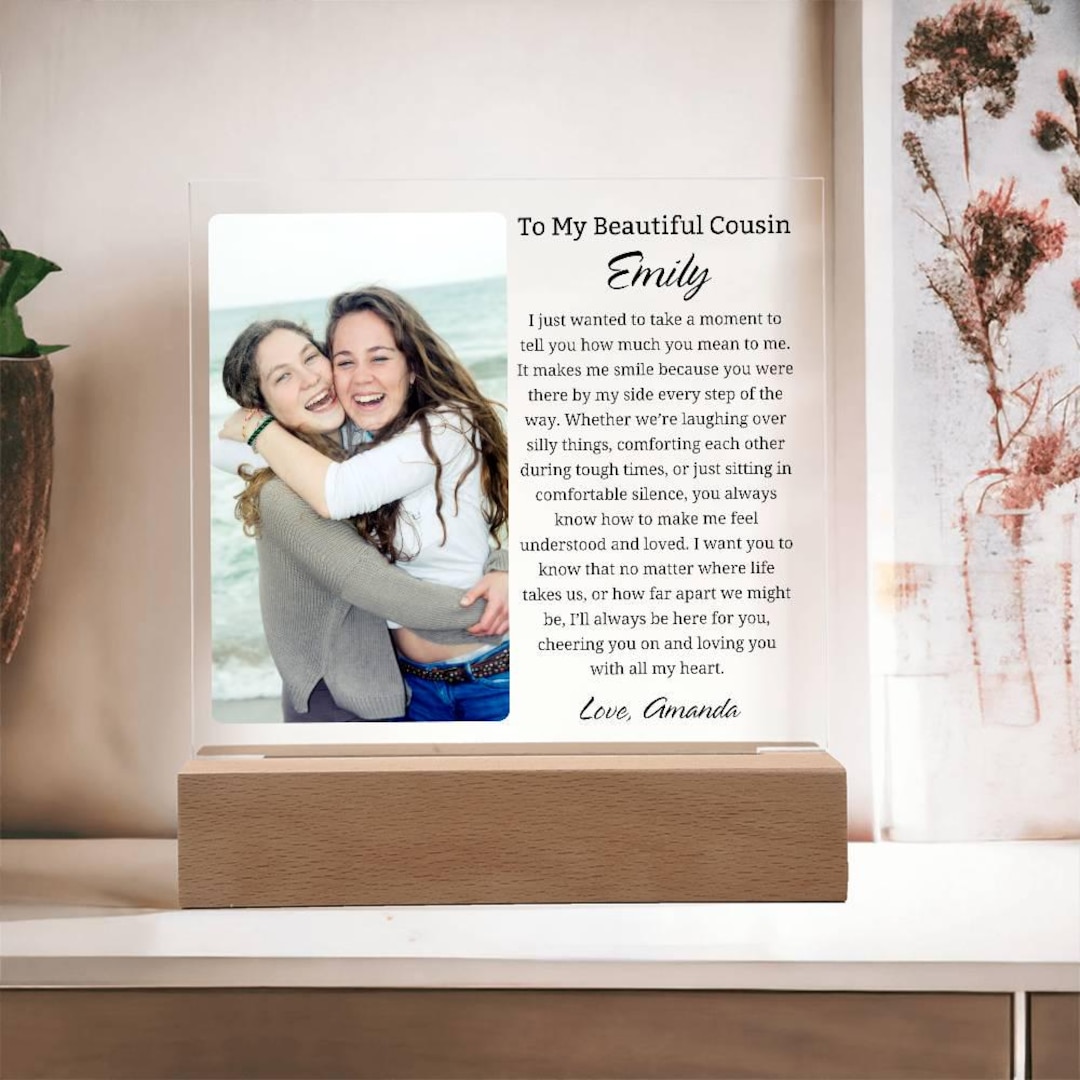 Personalized Gift for Cousin Acrylic Plaque, Gifts for Cousin, Present ...