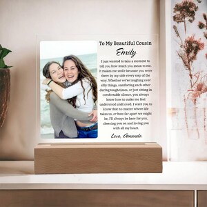 Personalised Cousin Acrylic Plaque 21st Birthday Gift Cousin Gift for Cousin Sister Custom Cousin Photo Gift Best friend Picture Plaque