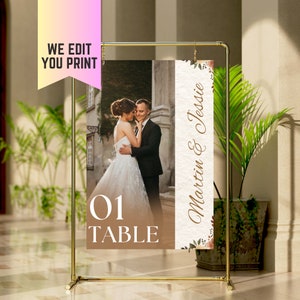 Photo Table Numbers, Wedding Table Numbers, Custom Printable Photo Table Numbers, Wedding Signage, Table Number Signs,Reception Table Number