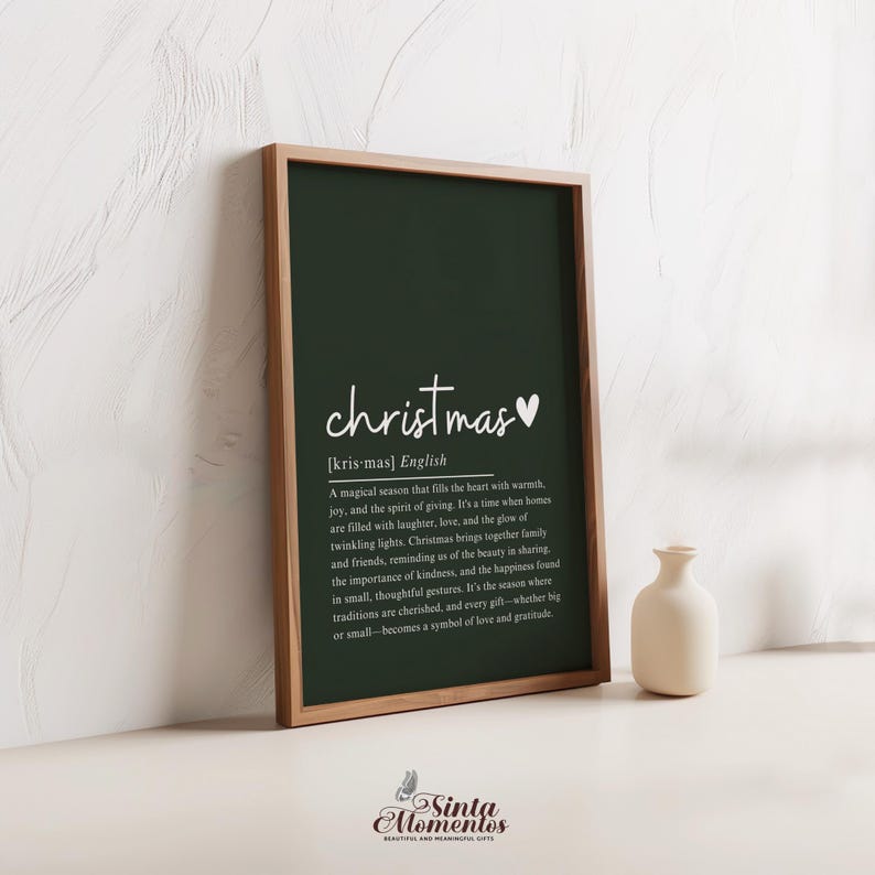 Christmas Definition Print, Holiday Christmas Printable Wall Art