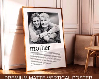 Benutzerdefinierte Mom Definition Druck (Schiff ungerahmt) personalisierte Mutter Definition Poster von Tochter Mama Mama Geburtstag Muttertag Fotogeschenk