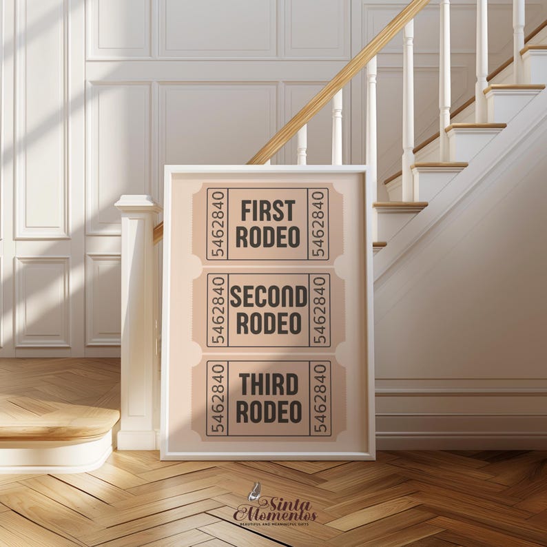 Retro Rodeo Ticket Stub Print: First Rodeo Wall Art (digital Download ...