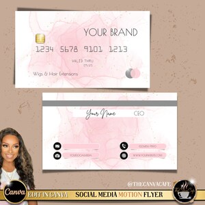 DIY Credit Card Style Business Card Editable in Canva Templates