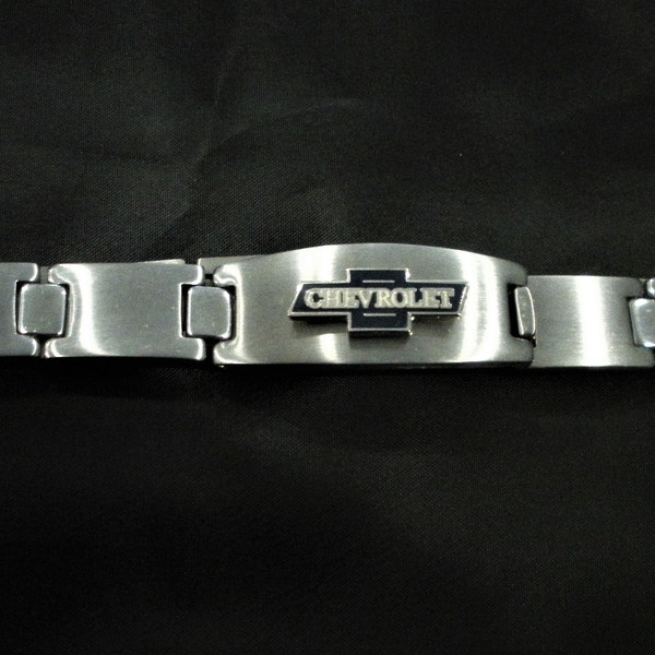 Chevrolet Italian Stainless Steel Unisex Bracelet,  Great gift, Birthday, Graduation, Christmas, Keepsake, New Car Gift, Father's Day