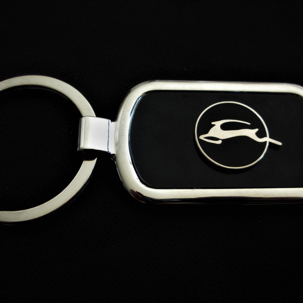 Impala Luxury Black Onyx & Silver Keyring-Free Engraving, , Birthday, Graduation, Father's Day, New Car Gift, Christmas Gift, Keepsake