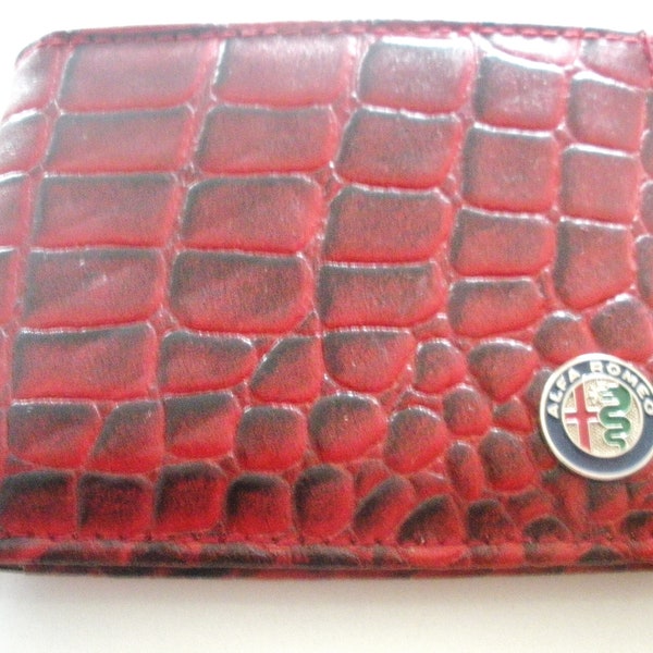 Alfa Romeo Brown Alligator Bifold Wallet, Great Gift for Birthdays, Graduation, Christmas Gift, Father's Day,