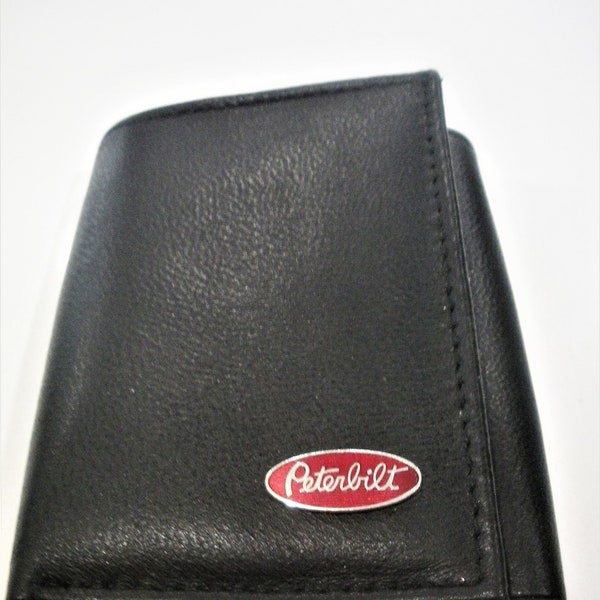 Peterbilt Vintage Top Grain Black Leather Trifold Wallet, RFID Protected  Great Gift for Birthdays, Christmas Gift, Father's Day,