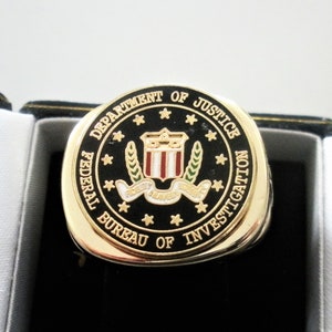 FBI 14 carat Gold Filled Signet Ring- Great Gift for Birthdays, Graduation, Christmas Gift, Father's Day, New Car Gift,  Momento