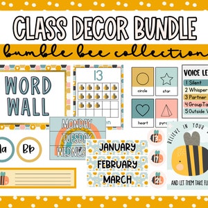 Bumble Bee Theme Class Decor Bundle Kit for Teachers