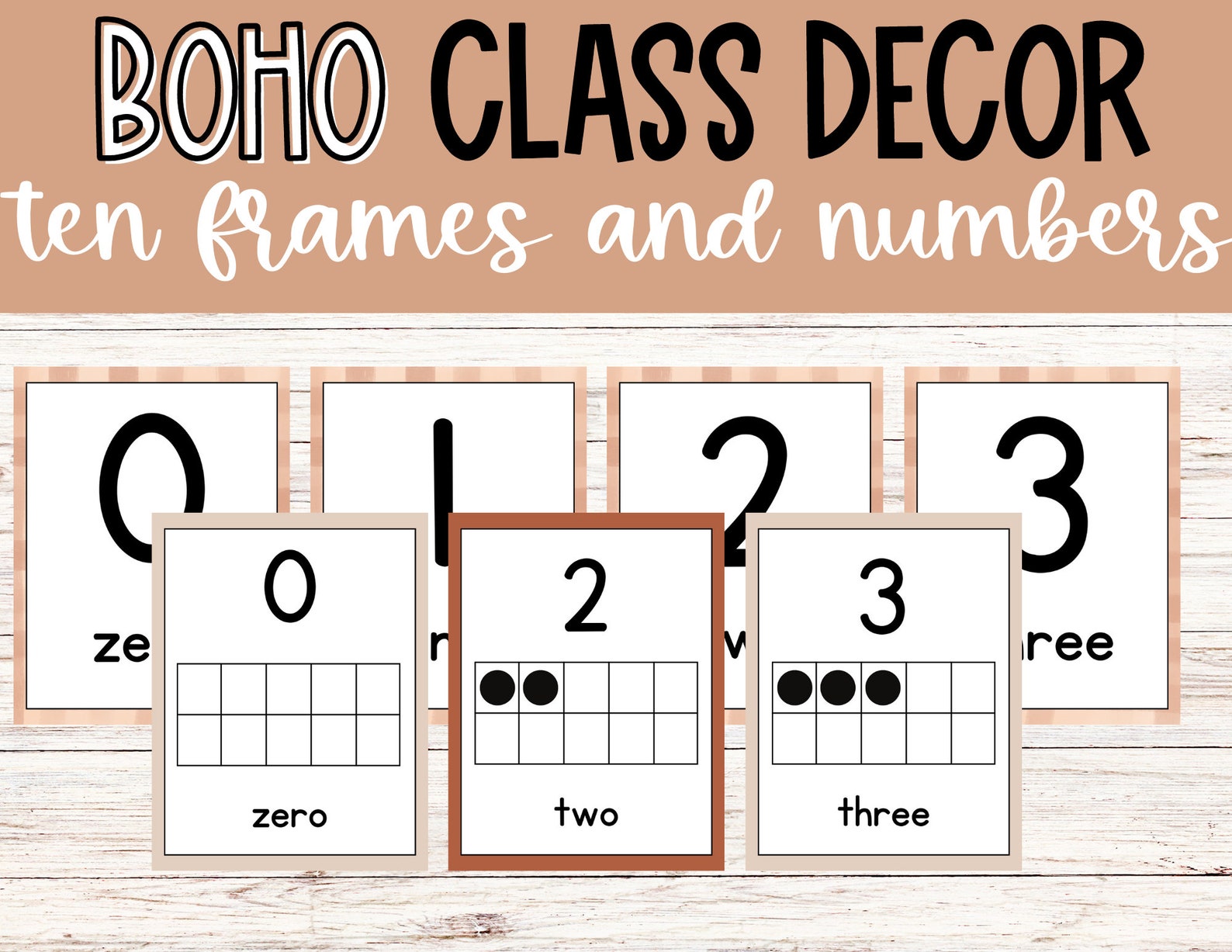Neutral BOHO Numbers Posters for Classroom Decoration, Bulletin Board ...
