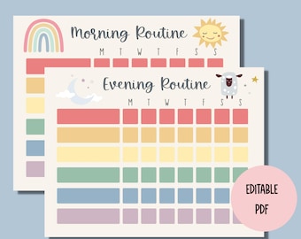 Healthy Habits Checklist Kids Daily Routine (Instant Download) - Etsy