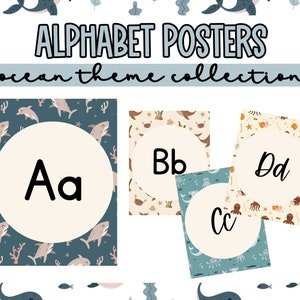 Alphabet Poster für Klassenzimmer Dekor - Ozean Theme