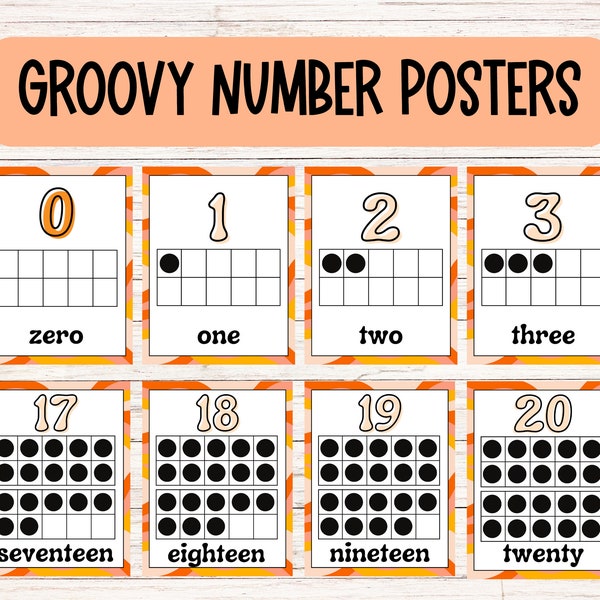 Groovy 10 Frames Number Posters for Classroom Teacher Resources