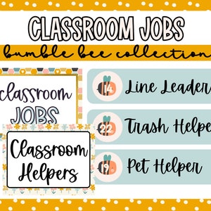Classroom Jobs or Class Helpers for Classroom Management. Editable Template for Teachers