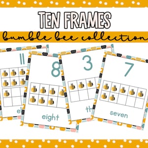 Bumble Bee Ten Frame Posters for Classrooom