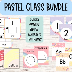 MINI Pastel Color Classroom Bundle - Teacher Class Bulleting Board Decor