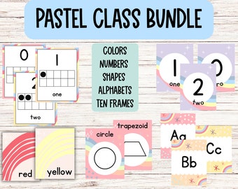 MINI Pastel Color Classroom Bundle - Teacher Class Bulleting Board Decor