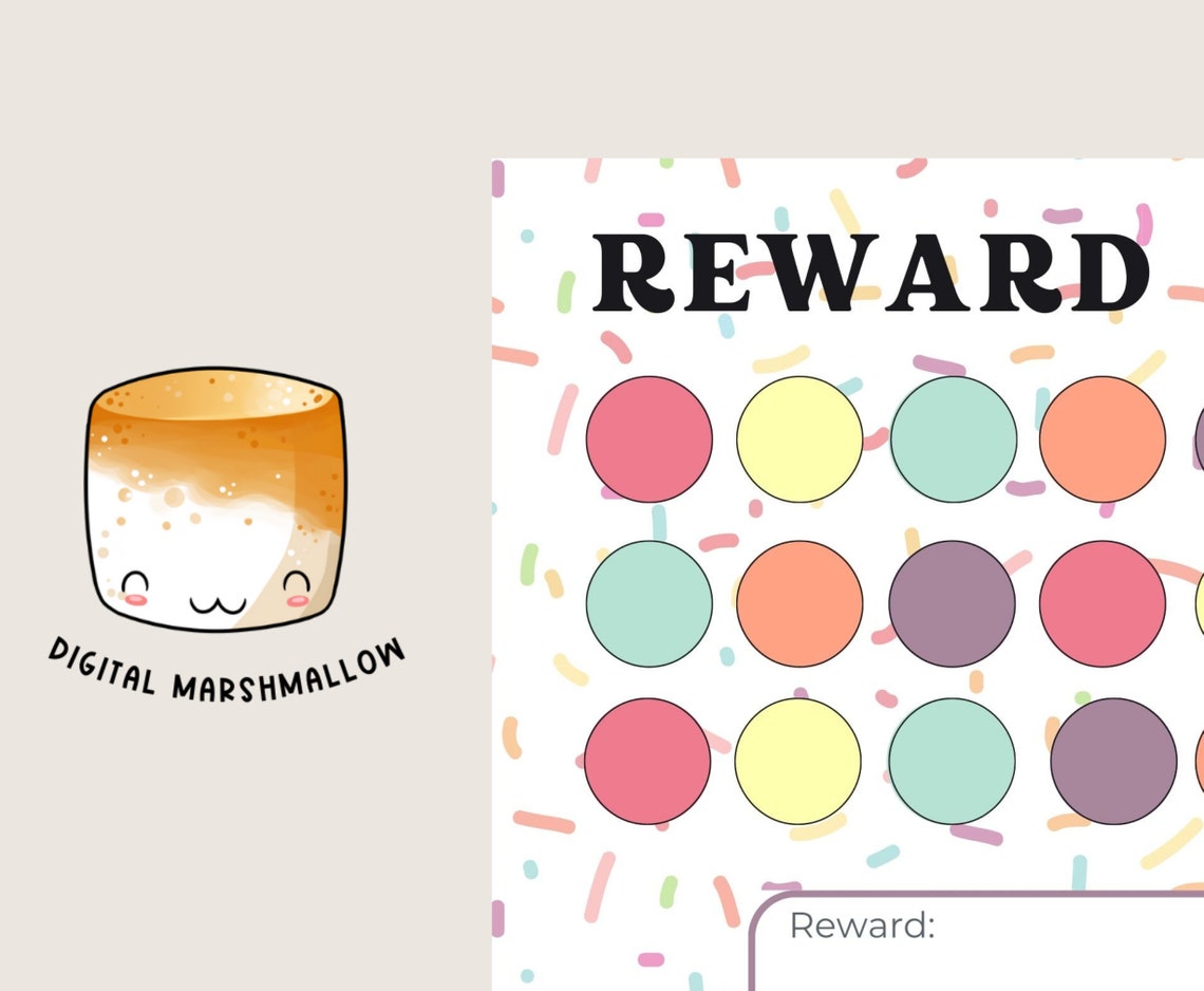 Printable Sprinkle Cupcake Reward Sticker Chart. for Potty Etsy