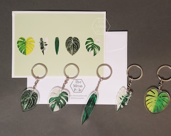 Aroid Rare Plants Keychain monstera albo keychain alocasia frydek keychain | Plant Bag Charm