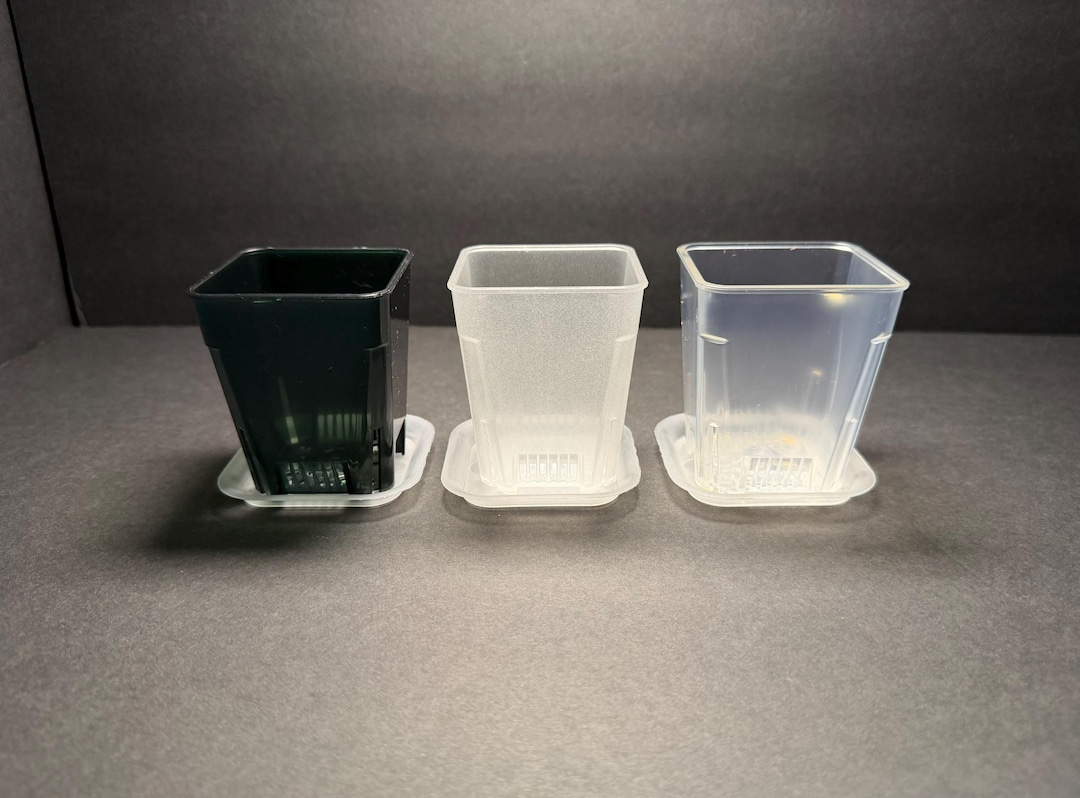 2.5” Transparent Tall Planter Pot in Clear, Black Clear, and Glow-in ...
