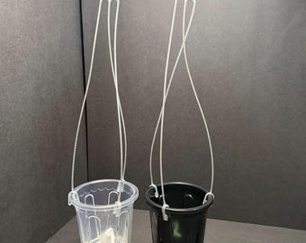 4 inch clear self watering pot with good airflow, heavy duty small transparent self-watering planter, 4 inch clear hanging basket