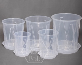 High quality clear TALL pot with good drainage! 4 - 11 inch large tall clear pot. Fast shipping