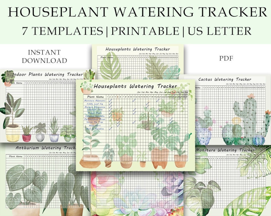 printable plant care watering tracker | pflanzenbewässerungsplan