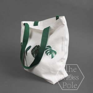 Plant tote canvas bag | variegated monstera albo bag | Eco Friendly Resuable Bag | gift for plant lover