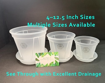 See Through Plant Pot with Excellent Drainage 4 to 12.5 Inch Clear Nursery Planter Fast Shipping from Virginia
