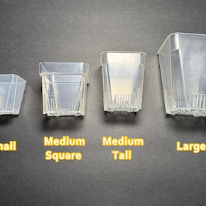 Small Square Clear Pot | Clear Square Small Pot | Transparent Tall Planter
