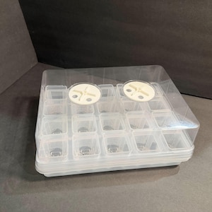 Seedling Starter Kit with Dome | 20 Clear or Black Clear Pots + Shuttle Tray | Propagation & Seed Germination Setup