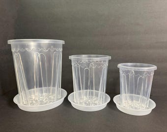 Heavy Duty Clear Tall Pots – 4&quot; to 10&quot; | Excellent Drainage & Durability | Fast Shipping