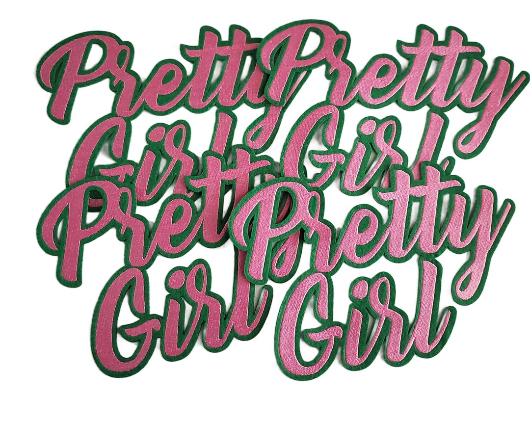 Pretty Girl Pink & Green Greek Sorority Iron on Sew on Large Etsy