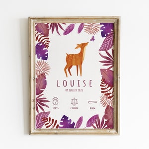 Póster de nacimiento personalizado - Póster de bebé - Póster de Fulano