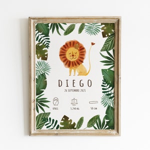 Póster de nacimiento personalizado - Póster de bebé - Póster de niño