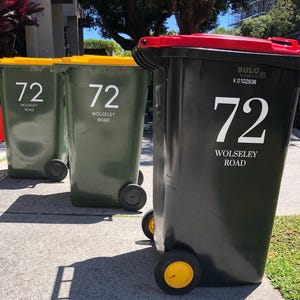 Wheelie Bin Street Name & Number Sticker