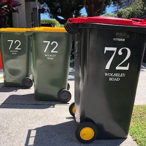Wheelie Bin Street Name & Number Sticker