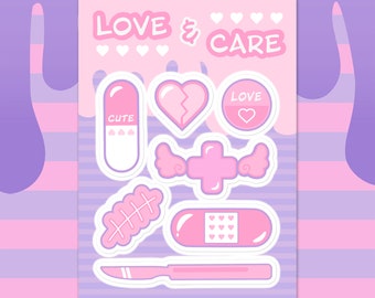 Love and Care Menhera Sticker Sheet