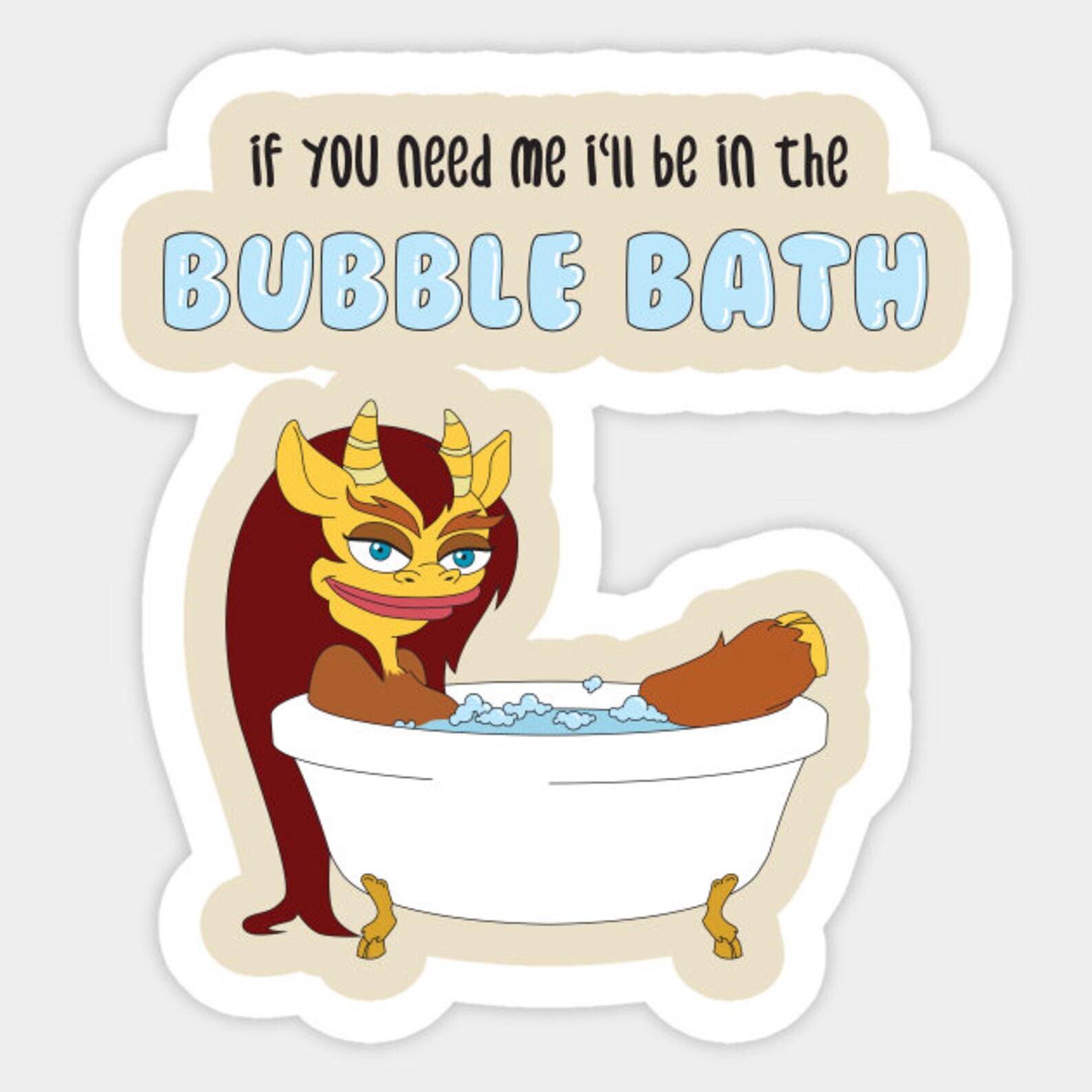 Connie Bubble Bath Big Mouth Sticker Etsy Australia