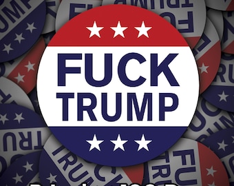 100 pc FDT (F Donald Trump) Outdoor Kiss-Cut Sticker, Anti-Trump Car Decals, Democrat Liberal Stickers, Pro-Democracy Feminist