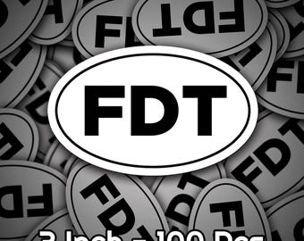 100 pc FDT (F Donald Trump) Outdoor Kiss-Cut Sticker, Anti-Trump Car Decals, Democrat Liberal Stickers, Pro-Democracy Feminist