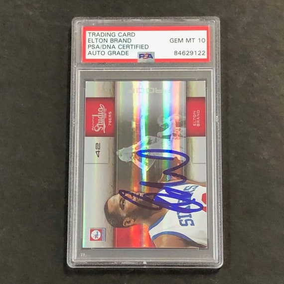 2009-10 Panini Studio 73 Elton Brand signierte Karte Auto 10 Psa 