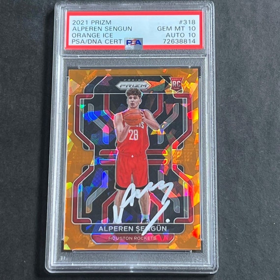 2021-22 Panini Prizm Orange Ice 318 Alperen Sengun Auto 10 Karte 