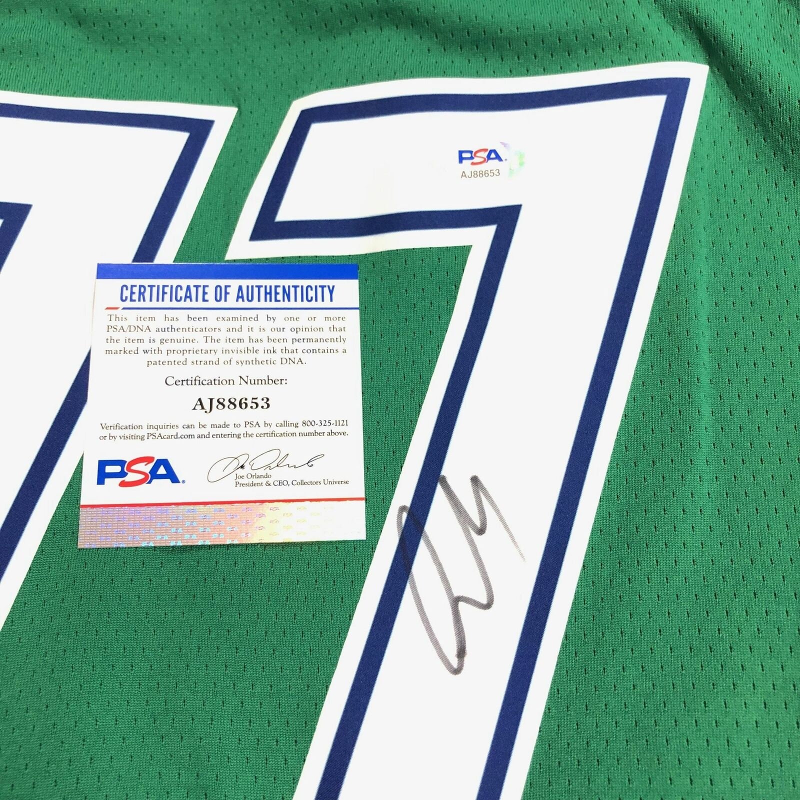 Luka Doncic Signed Dallas Mavericks Custom Jersey PSA COA