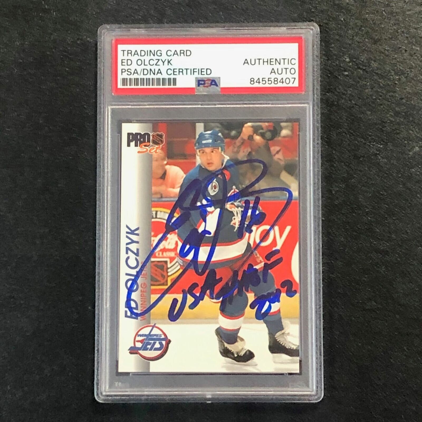 1992-93 Pro Set 213 Ed Olczyk Signed Card Auto Psa Slabbed - Etsy